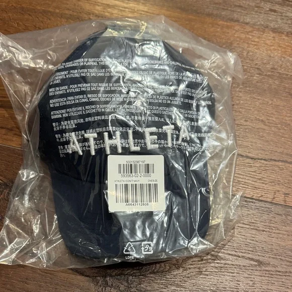 Athleta NWT Icon Navy Mesh Logo Trucker Cap - Picture 3 of 6